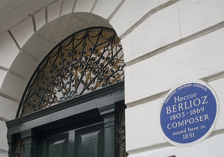 The plaque to Berlioz at 58 Queen Anne Street, Westminster