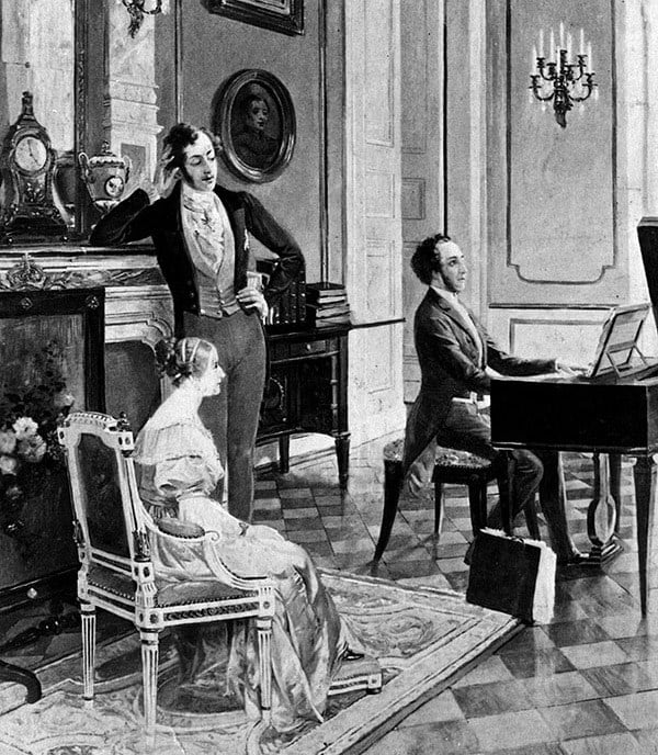 Mendelssohn playing for Queen Victoria and Prince Albert in about 1842