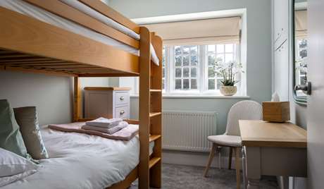 Twin bedroom with bunk beds, first floor Twin bedroom with bunk beds, first floor