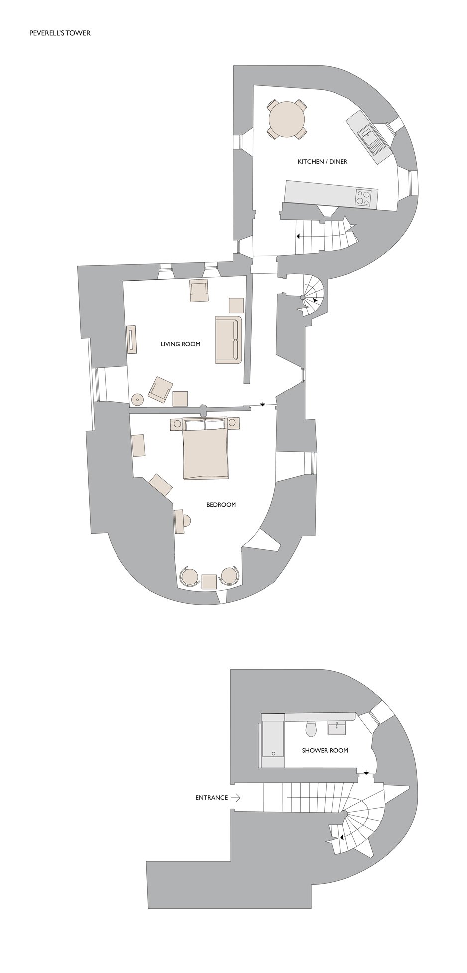 Layout & Facilities at Peverells Tower, Dover Castle