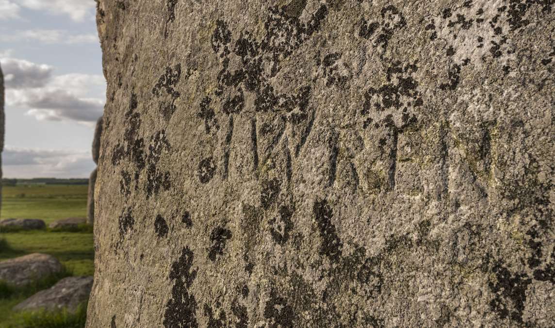 Image: Engraved graffiti on a stone at Stonehenge