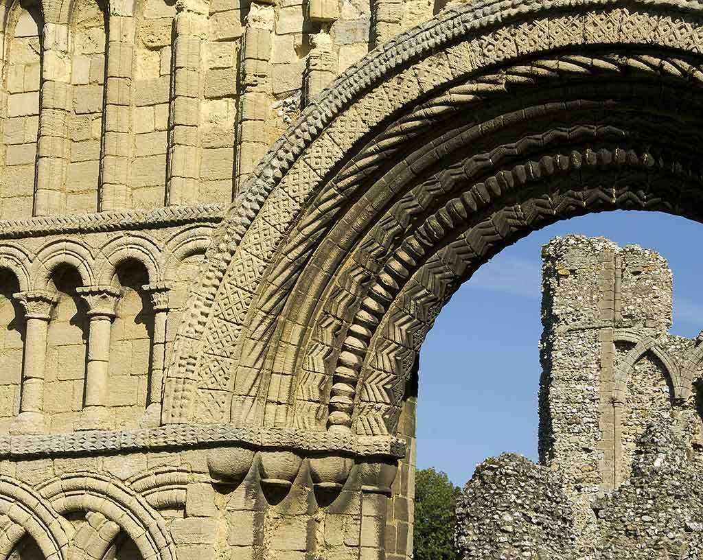 Image: The west front of Castle Acre Priory Image: The west front of Castle Acre Priory