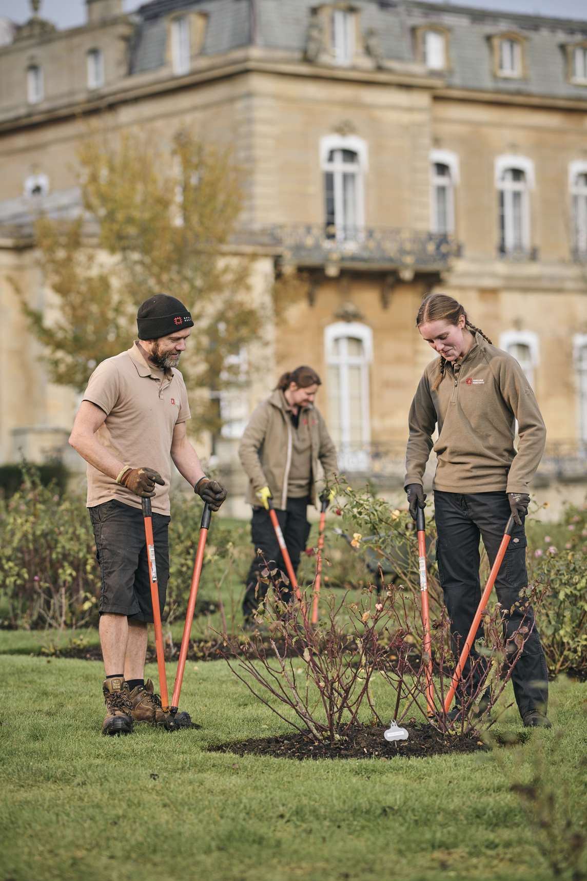 Image: Gardeners working in the grounds of Wrest Park