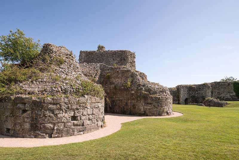 The ruins of the keep of Pevensey Castle