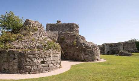 The ruins of the keep of Pevensey Castle