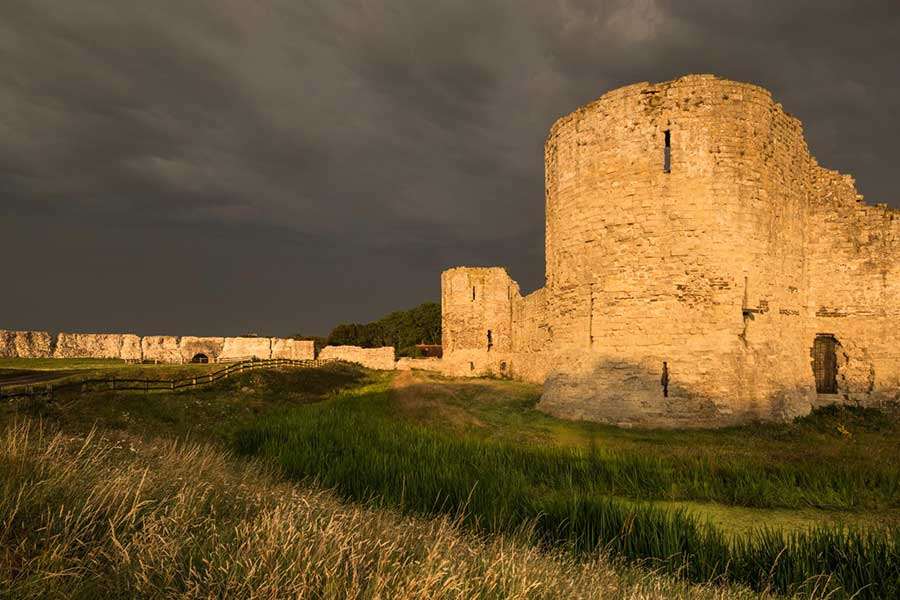 External view of Pevensey Castle's inner bailey External view of Pevensey Castle's inner bailey