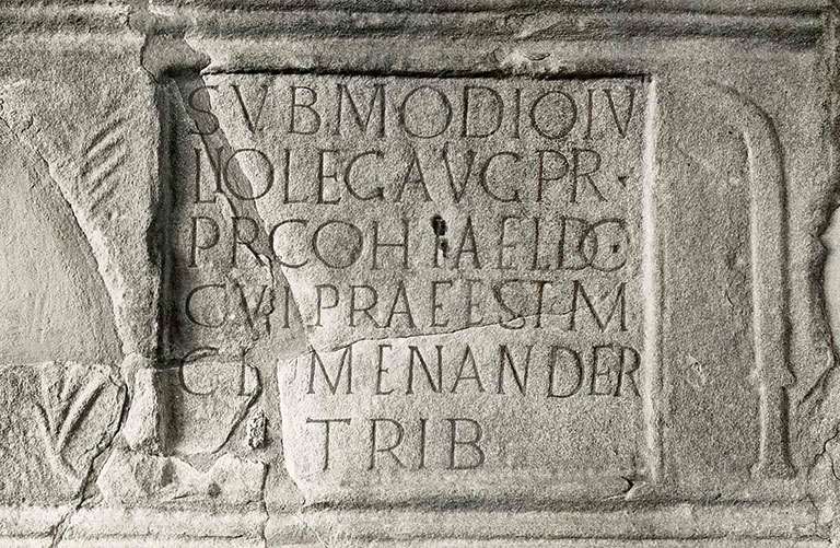 An inscription found at Birdoswald bearing a symbol of the Dacian people