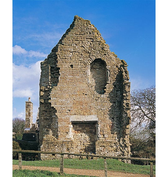 The surviving gable end of one of the monastic buildings The surviving gable end of one of the monastic buildings