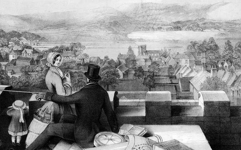 The frontispiece to Henry Ecroyd Smith’s 'Reliquiae Isurianae' (1852), depicting a group looking across the town from the viewing tower which sat above Lawson's museum The frontispiece to Henry Ecroyd Smith’s 'Reliquiae Isurianae' (1852), depicting a group looking across the town from the viewing tower which sat above Lawson's museum
