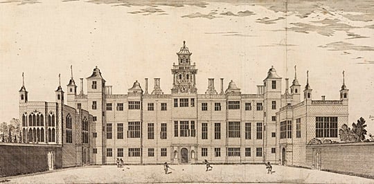 Henry Winstanley's engraving of the house from the east, showing the scale of Audley End in the late 17th century