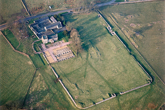 Aerial view of Birdoswald Roman Fort