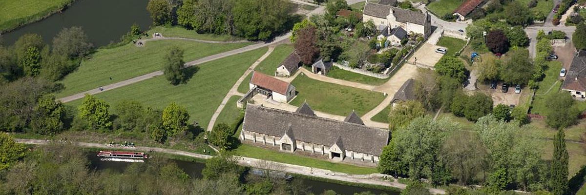 Aerial view of Bradford-on-Avon Tithe Barn