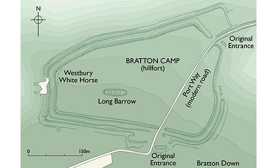 Plan of Bratton Camp and Westbury White Horse Plan of Bratton Camp and Westbury White Horse