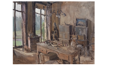 The Garden Room, by David Curtis, 1979. Oil on canvas. The painting was completed during a visit to Brodsworth by Doncaster Art Club.