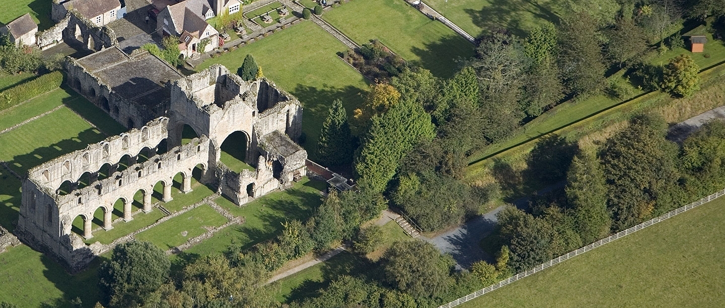 A view of Buildwas Abbey from the air
