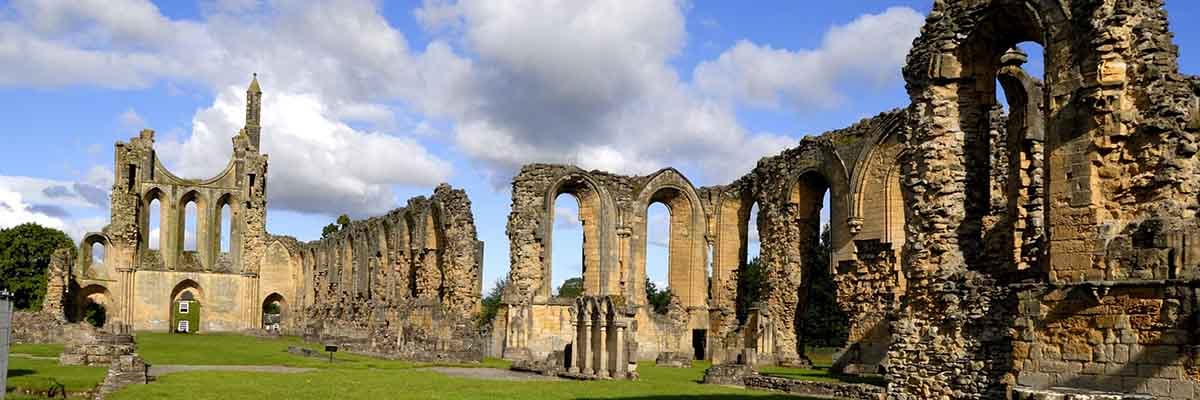 The ruins of the abbey church, looking west