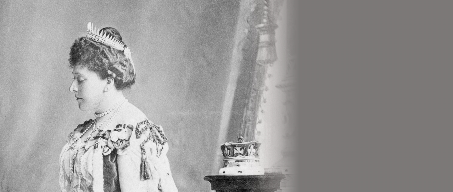 Princess Beatrice in the robes she wore to the coronation of Edward VII in 1902