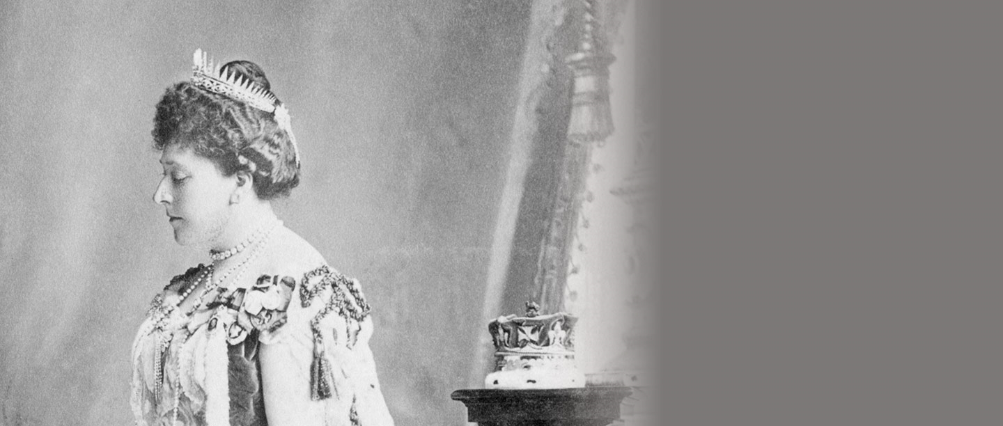 Princess Beatrice in the robes she wore to the coronation of Edward VII in 1902