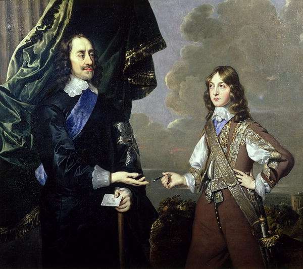 Charles I and his son James, painted at Hampton Court by Peter Lely in 1647