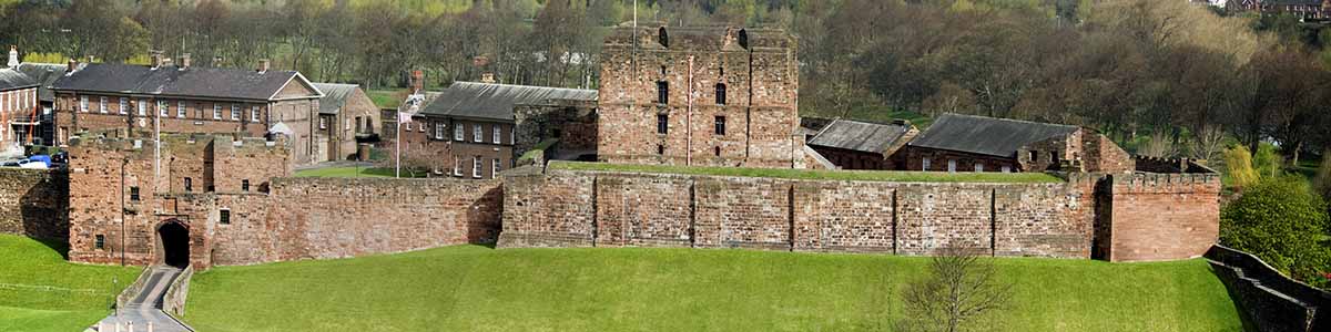 Aerial view of Carlisle Castle from the south-east Aerial view of Carlisle Castle from the south-east