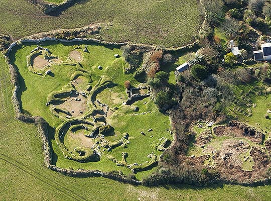 Aerial view of the remains at Carn Euny