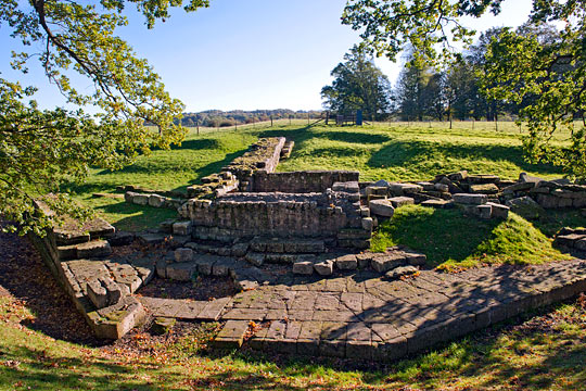 Remains of Chesters Bridge Abutment viewed from the west Remains of Chesters Bridge Abutment viewed from the west