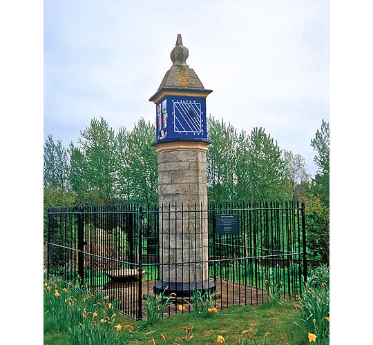 Countess Pillar in its iron railing enclosure