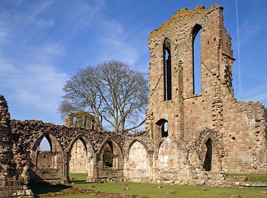 The ruins of Croxden Abbey, looking west