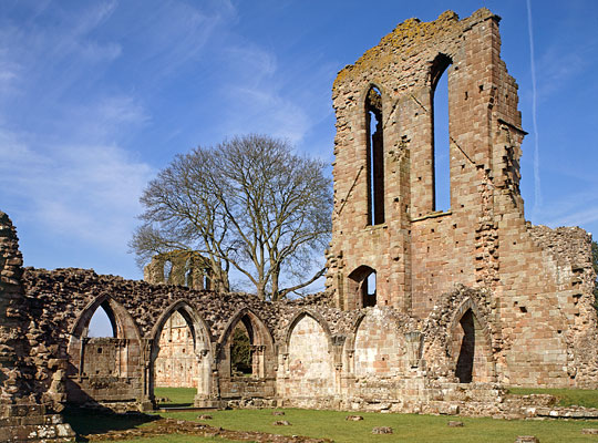 The ruins of Croxden Abbey, looking west