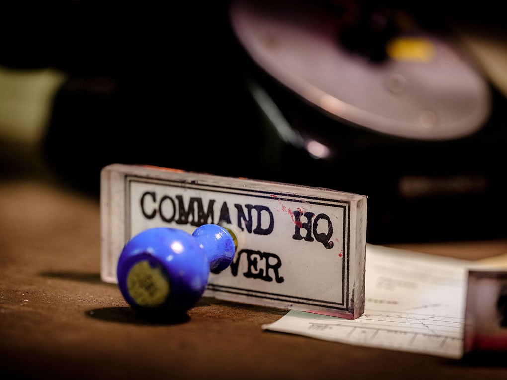 Items on a desk at Dover Command HQ.