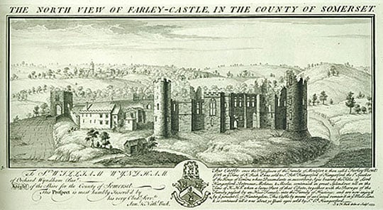 Engraving of Framlingham Castle by Samuel and Nathaniel Buck, made in 1733 and apparently showing the hall range between the two eastern towers of the inner court Engraving of Framlingham Castle by Samuel and Nathaniel Buck, made in 1733 and apparently showing the hall range between the two eastern towers of the inner court
