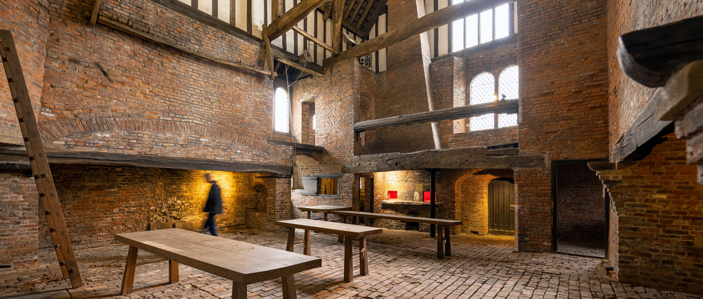 The medieval kitchen at Gainsborough Old Hall.