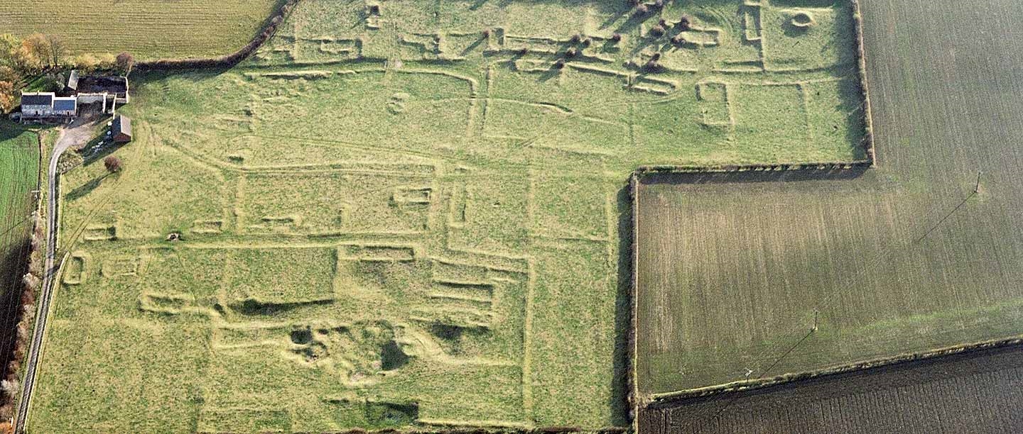 Aerial view of Gainsthorpe Medieval Village, Lincolnshire