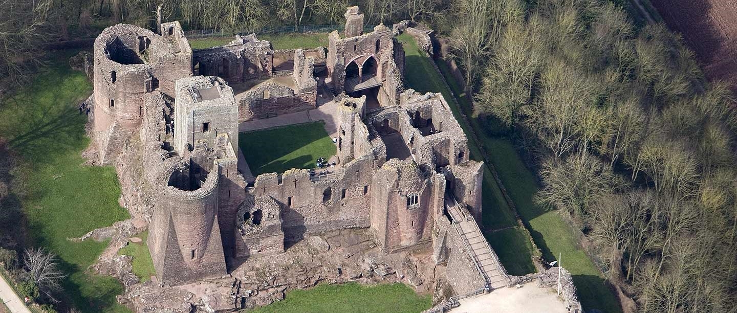 Aerial view of Goodrich Castle