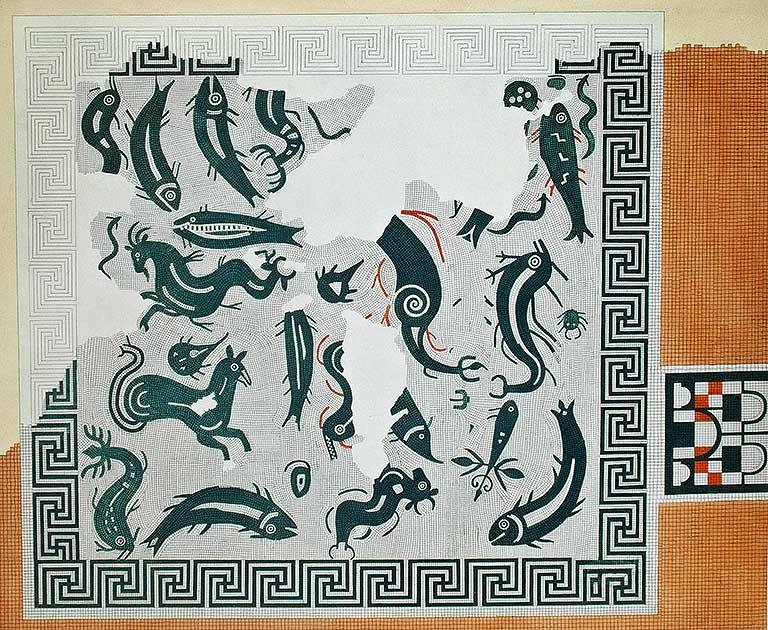 Sea creatures mosaic