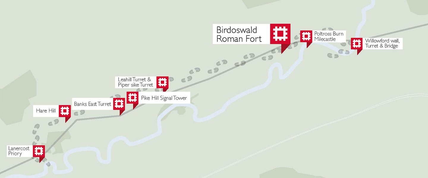 Sites worth visiting along the Birdoswald section of Hadrian's Wall Sites worth visiting along the Birdoswald section of Hadrian's Wall