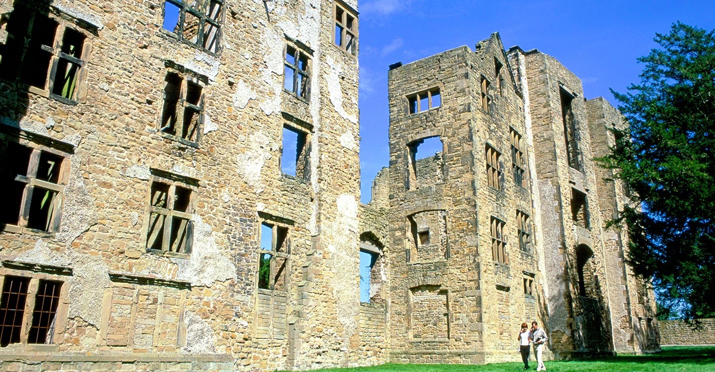 View of Hardwick Old Hall in the sunshine