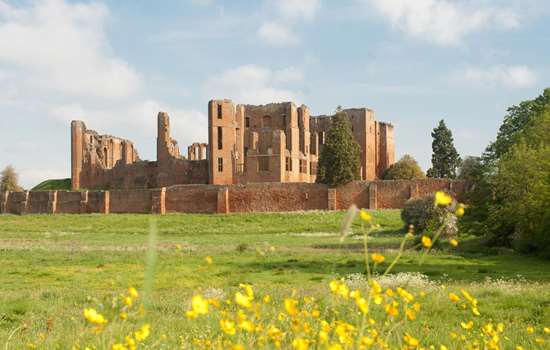 View across the fields to the ruins of Kenilworth Castle
