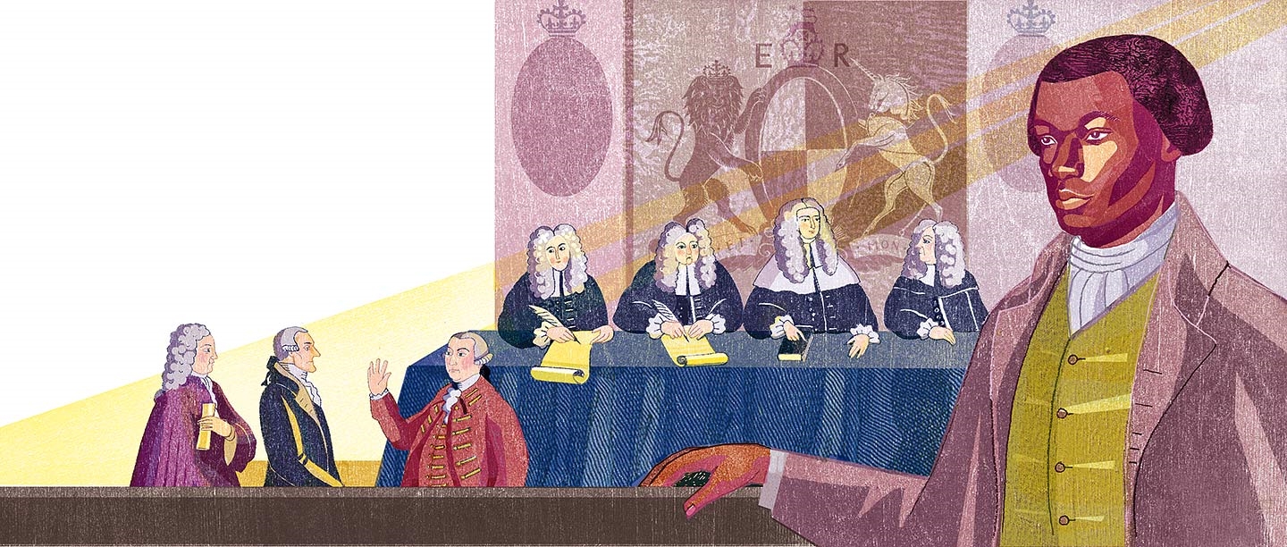 Illustration of the Somerset case being held in the Court of King's Bench