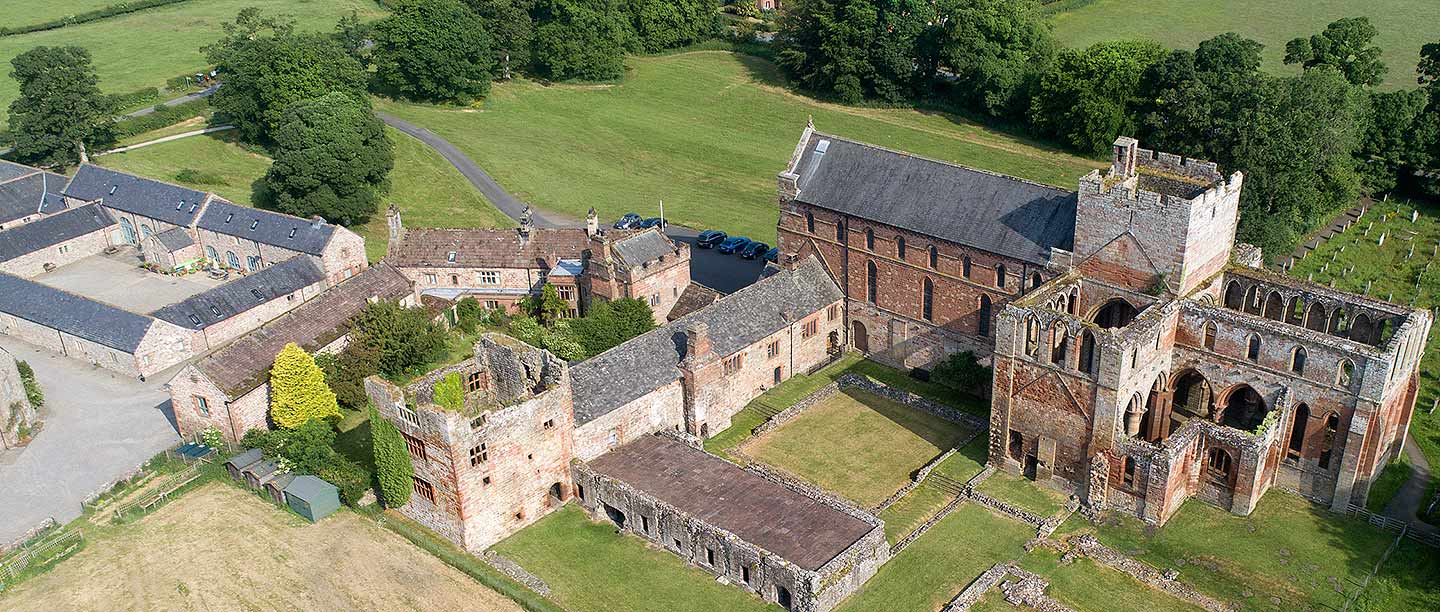 Aerial view of Lanercost Priory, Cumbria