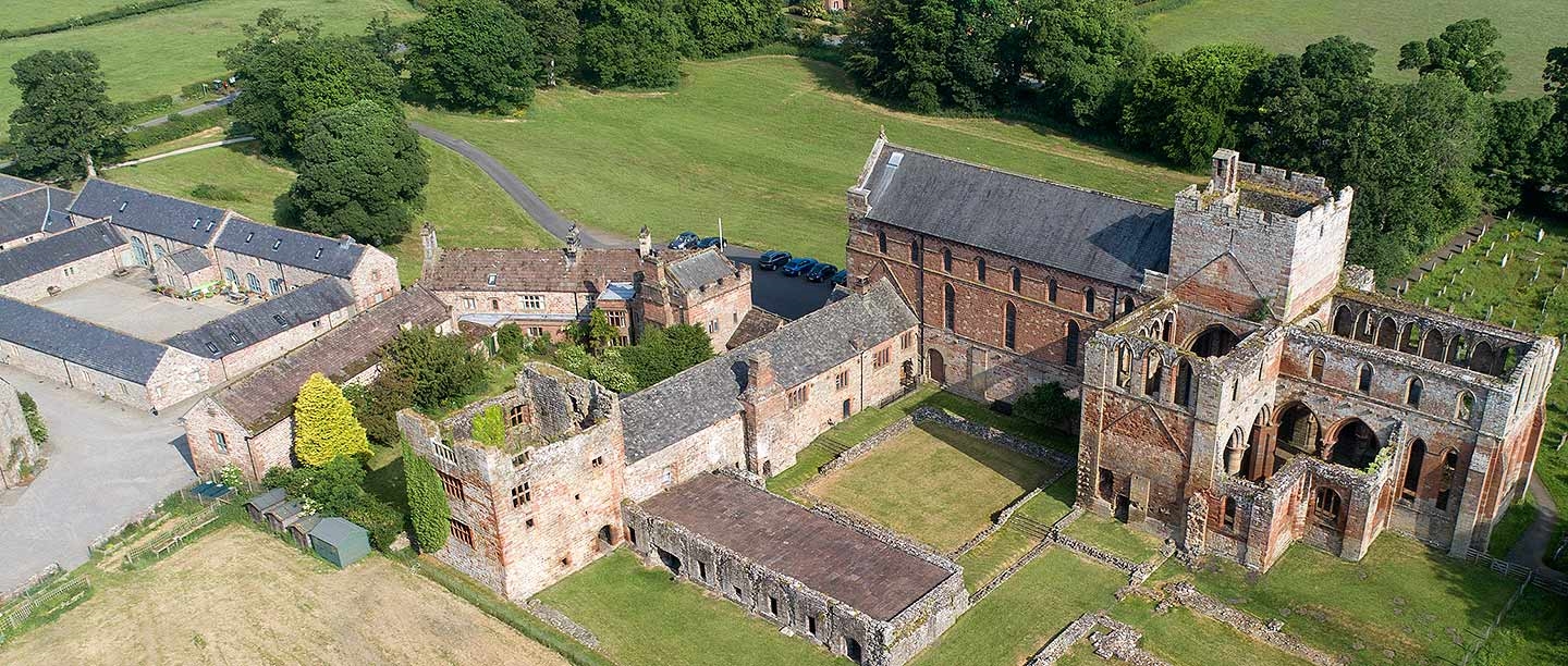 Aerial view of Lanercost Priory, Cumbria