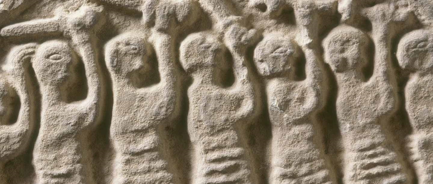 Detail from the 9th-century Domesday stone depicting warriors