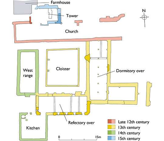 Phased plan of Mattersey Priory