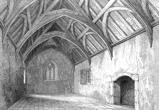 Engraving of the interior of the Fish House in the early 1850s Engraving of the interior of the Fish House in the early 1850s