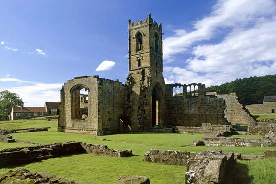 The church of Mount Grace Priory, the tower still standing, viewed from the south-east The church of Mount Grace Priory, the tower still standing, viewed from the south-east