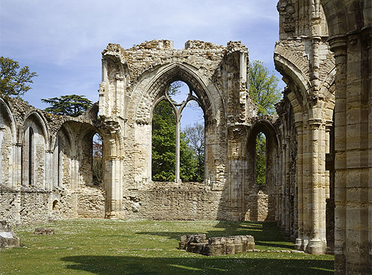 The east end or presbytery of the church