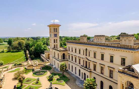 A view from the roof of Osborne, looking down at the terraces A view from the roof of Osborne, looking down at the terraces