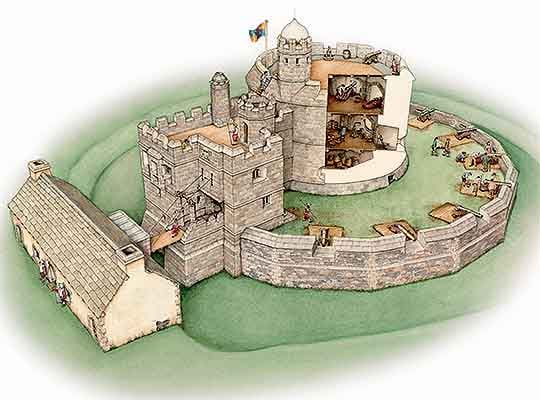 Reconstruction drawing of Henry VIII's gun tower at Pendennis Castle Reconstruction drawing of Henry VIII's gun tower at Pendennis Castle