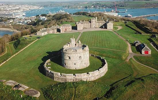 An aerial view of Pendennis Castle keep An aerial view of Pendennis Castle keep