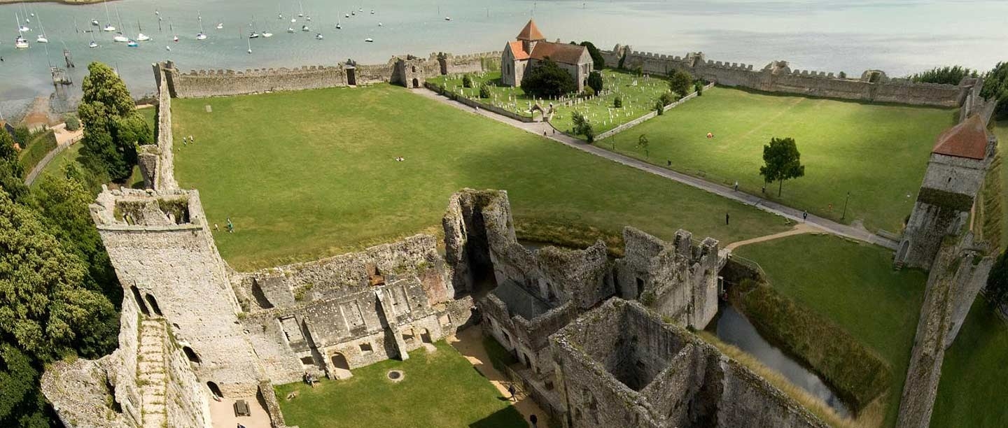 The view across Portchester Castle from the keep
